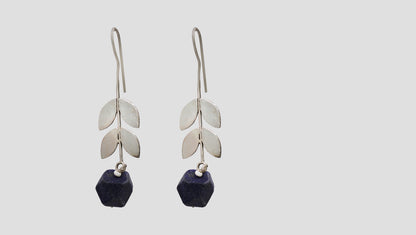 Sangeeta Boochra Lapis Stone Silver Danglers