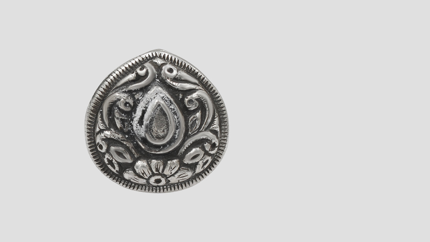 Sangeeta Boochra Artistic Oxidised Silver Ethnic Ring