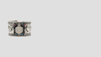 Mythical Creatures Oxidized Silver Cuff