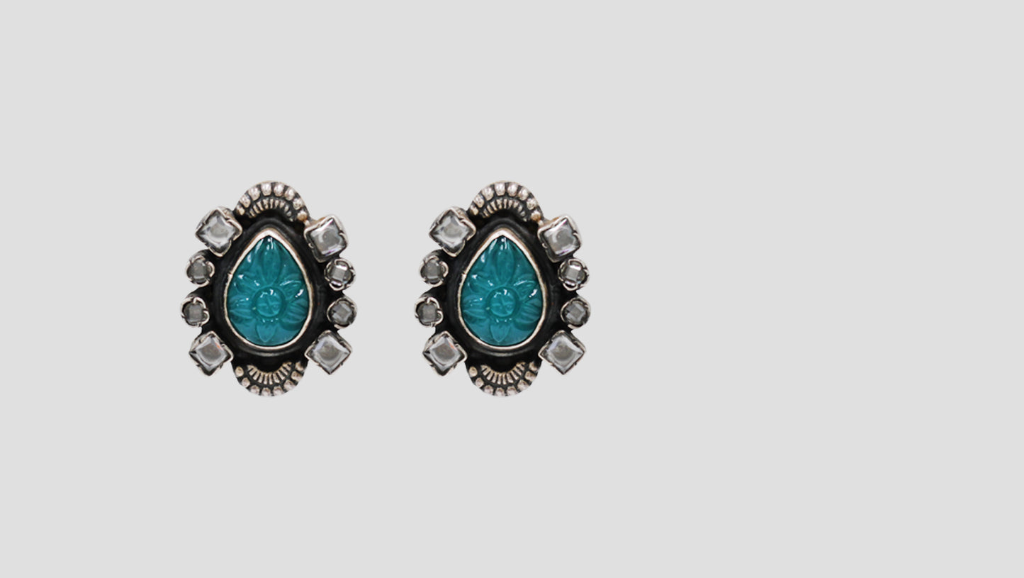 Sangeeta Boochra Handcrafted Oxidised Silver Earrings