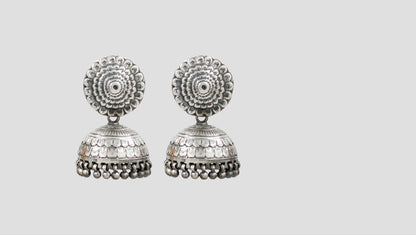 Sangeeta Boochra Statement Oxidised Jhumka Earrings