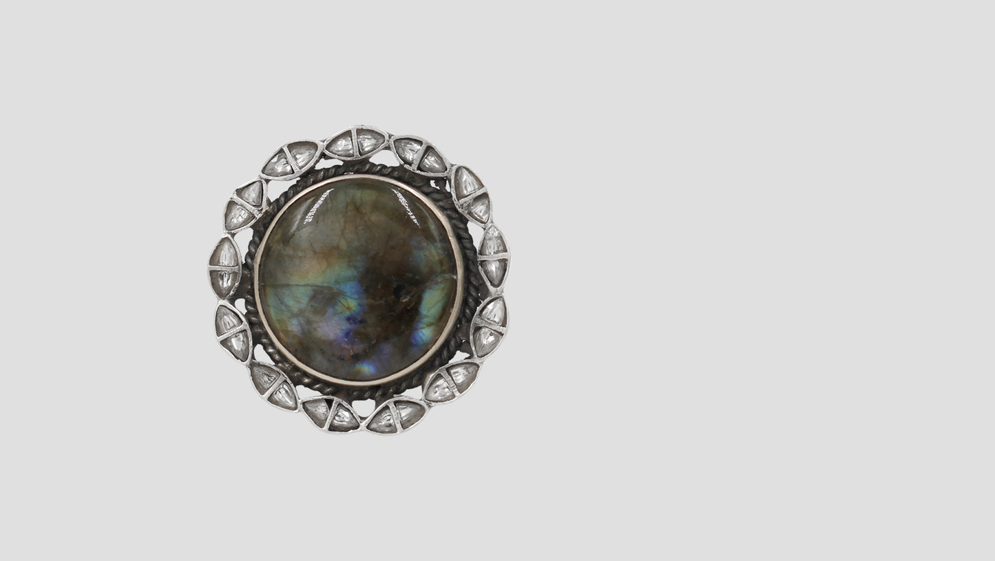 Handcrafted Labradorite Silver Ring by Sangeeta Boochra