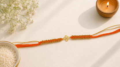 Minimal Floral Charm Silver Rakhi | Sangeeta Boochra