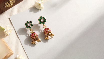 Sangeeta Boochra Gold Finish Kundan Earring
