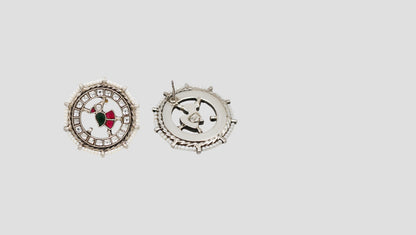 Sangeeta Boochra Heritage Kundan Circle Silver Earrings