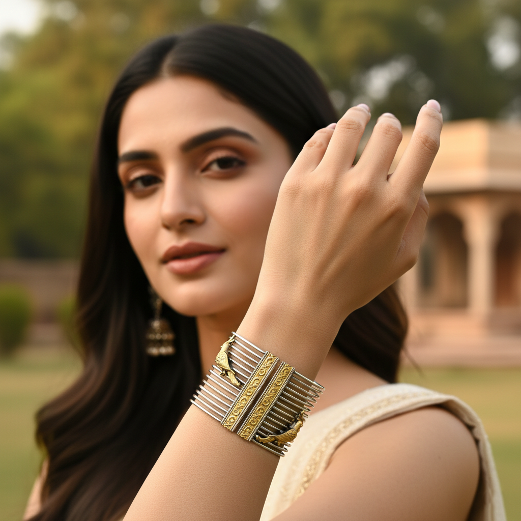 Sangeeta Boochra Dual-Tone Silver Statement Cuff