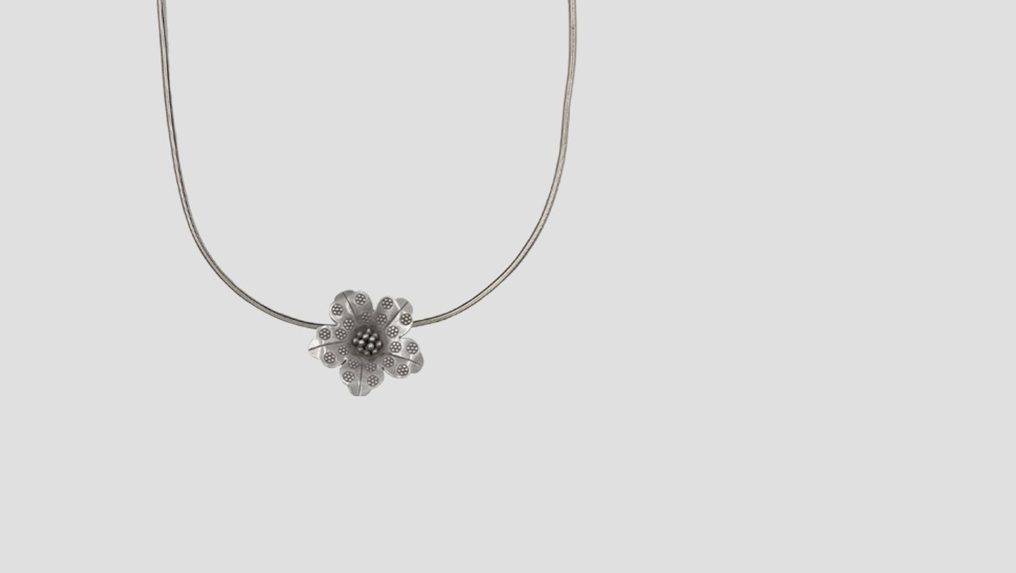 Sangeeta Boochra Handmade Sterling Silver Floral Pendant