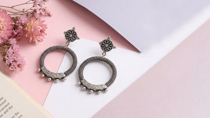 Handcrafted Tribal Silver Hoops by Sangeeta Boochra
