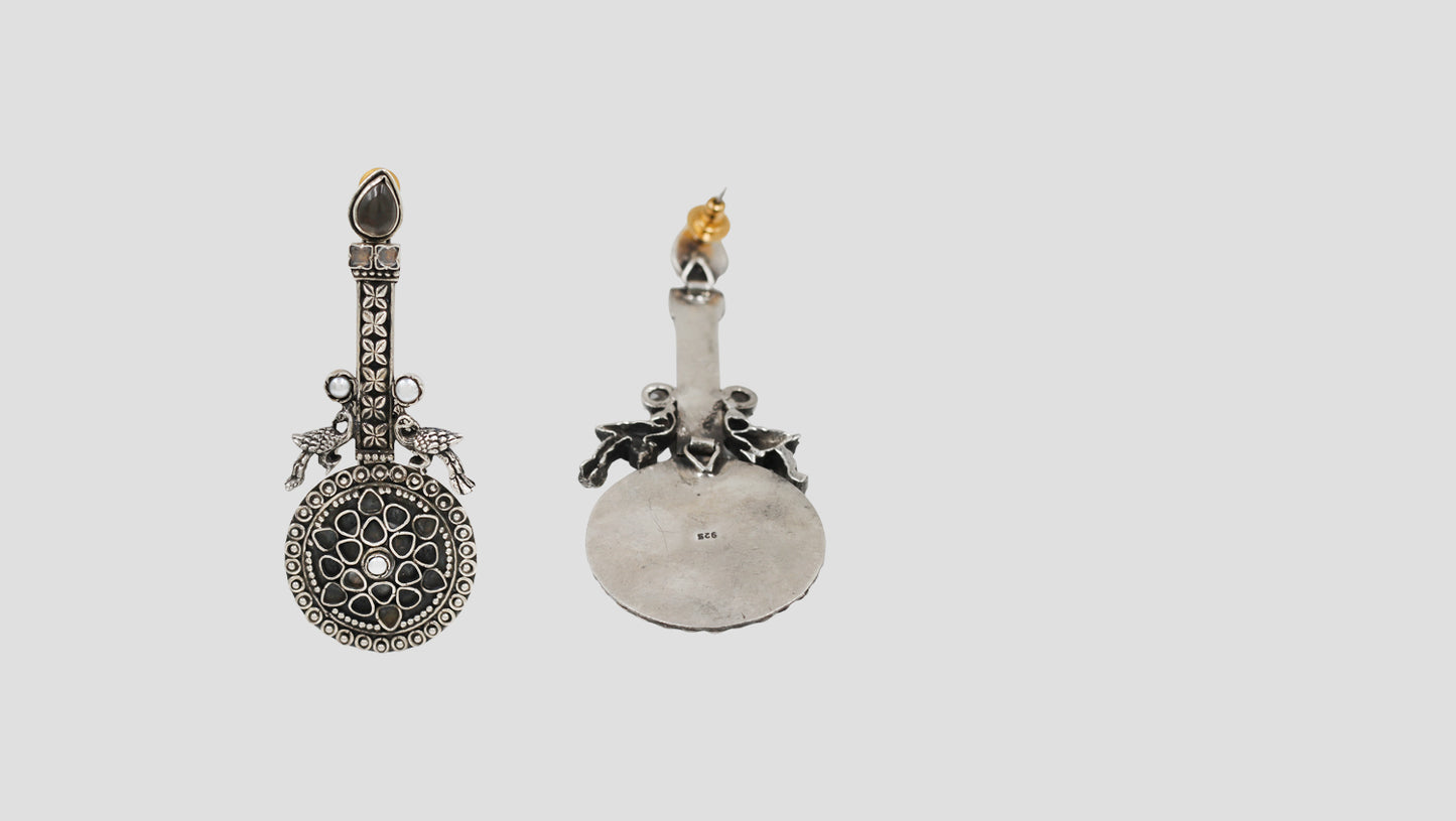 Sangeeta Boochra Traditional Floral Silver Earrings