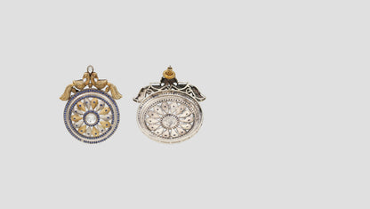 Sangeeta Boochra Dual-Tone Silver Statement Earrings with Blue Accents
