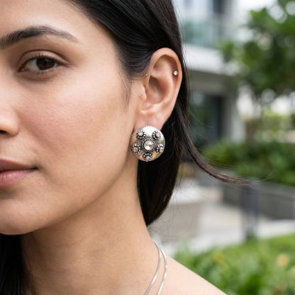 Sangeeta Boochra Artisan Oxidised Kundan Studs