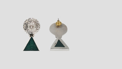 Sangeeta Boochra Tribal Triangle Silver Earrings