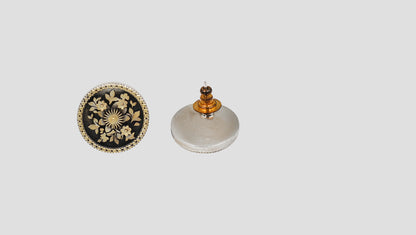 Sangeeta Boochra Dual-Plated Oxidised Silver Floral Stud Earrings