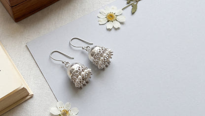 Sangeeta Boochra Minimalist Pearl Drop Jhumkas