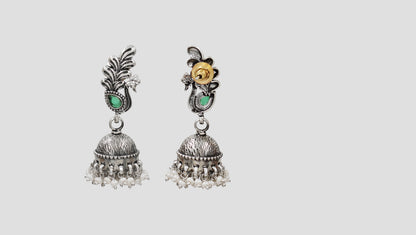 Ethnic Peacock Pearl Drop Earrings by Sangeeta Boochra