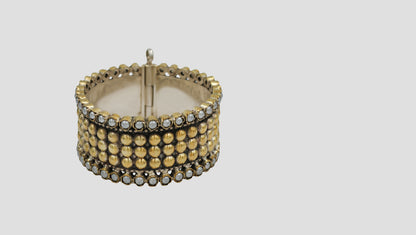 Sangeeta Boochra Vintage-Inspired Dual-Tone Oxidised Silver Bangle