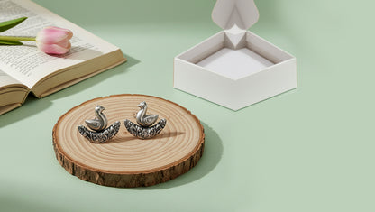 Sangeeta Boochra Handcrafted Oxidised Silver Statement Earrings