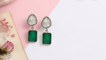 Artisan Silver Moissanite Earrings by Sangeeta Boochra
