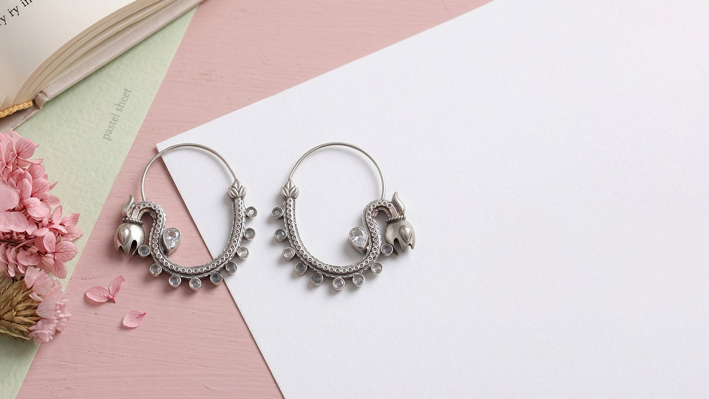 Sangeeta Boochra Heritage Oxidised Hoop Earrings