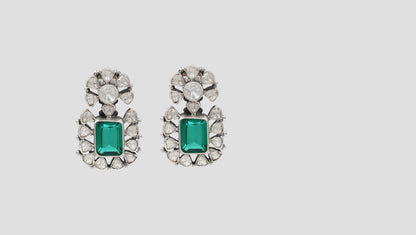 Sangeeta Boochra Sterling Silver Polki Earrings
