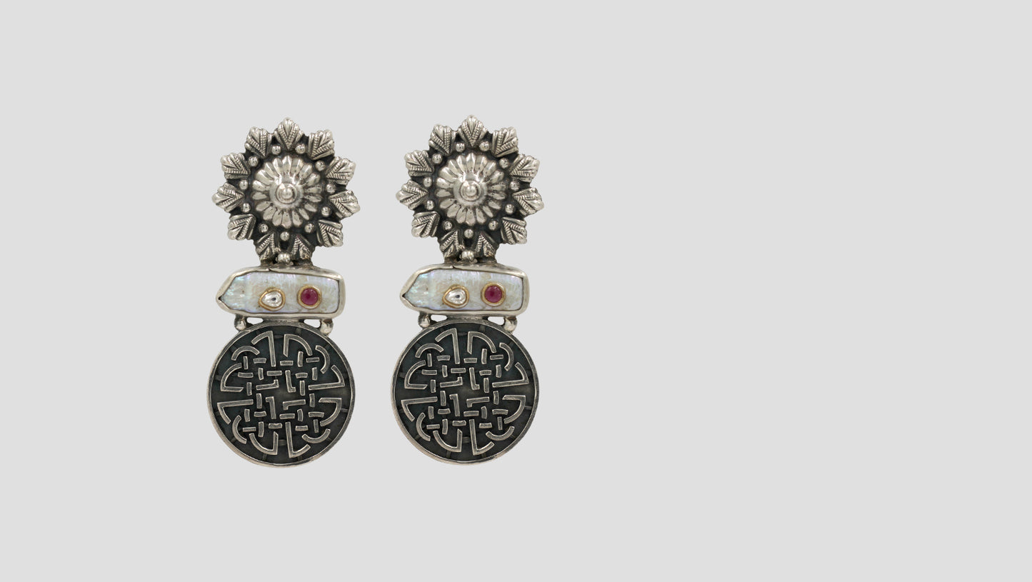Sangeeta Boochra Handcrafted Silver Earrings