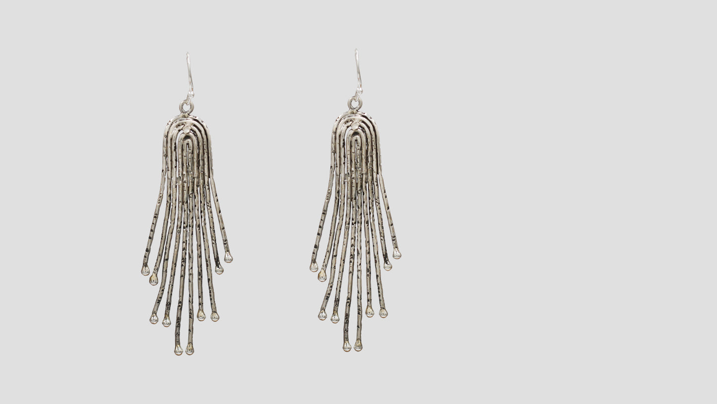 Sangeeta Boochra Artisan Tassel Silver Earrings