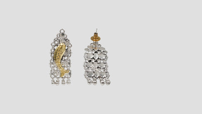 Sangeeta Boochra Dual-Tone Fish Motif Statement Earrings