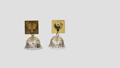 Sangeeta Boochra Artisan Crafted Pearl Drop Jhumka Earrings