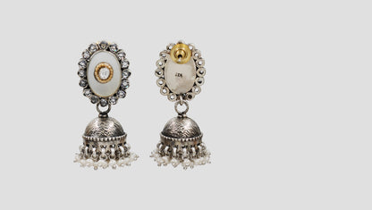 Sangeeta Boochra Timeless Silver Statement Earrings