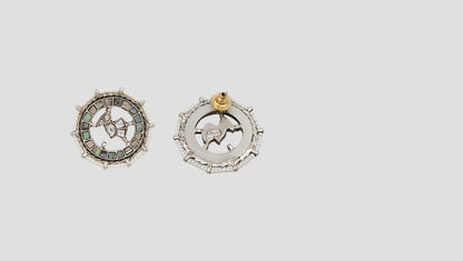 Sangeeta Boochra Circular Silver Stud Earrings with Pearl Detailing