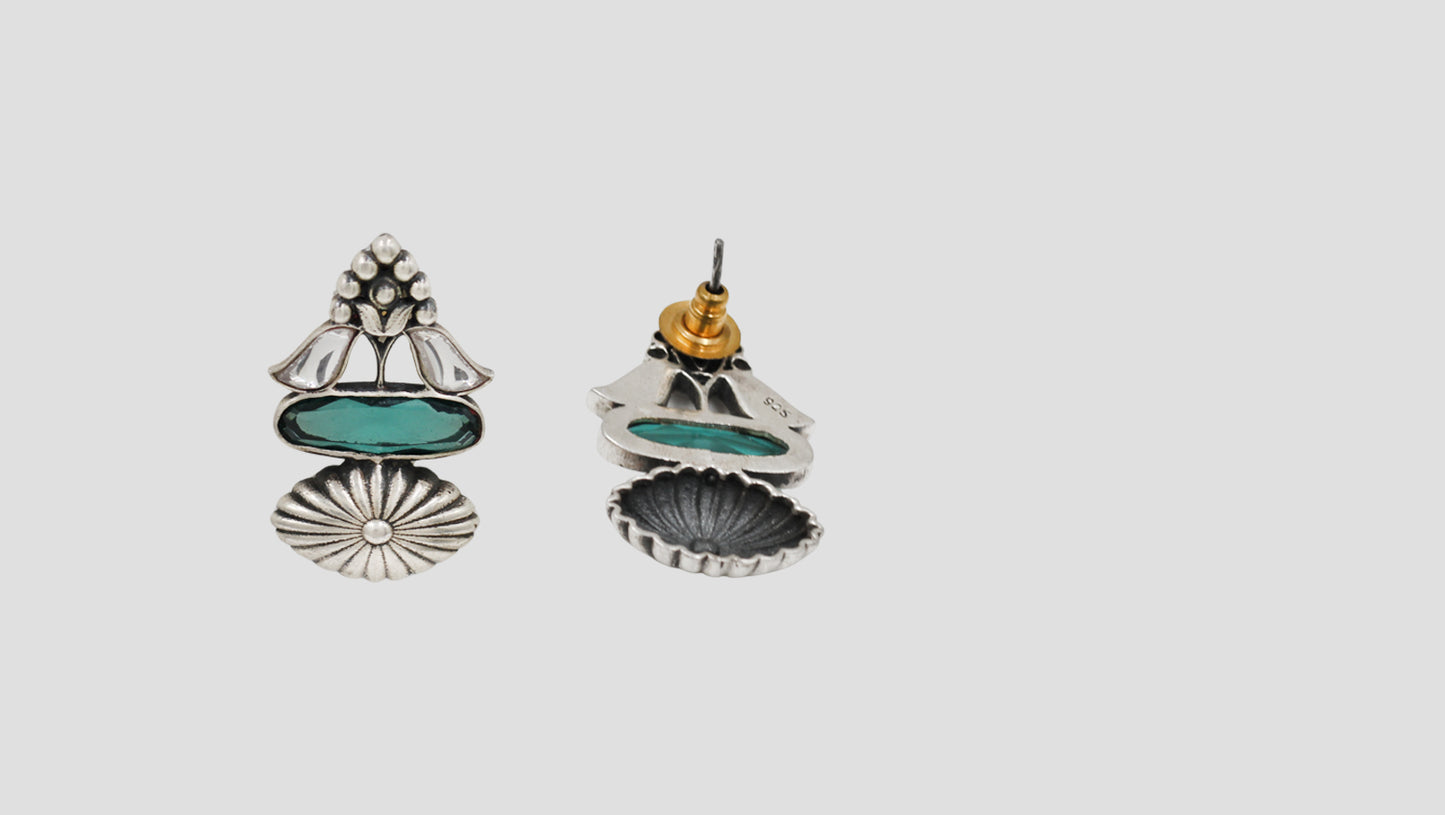 Sangeeta Boochra Oxidised Silver Statement Studs