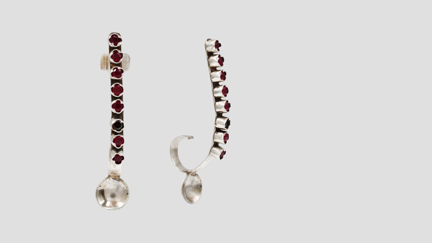 Sangeeta Boochra Artisan Ruby Accent Earrings