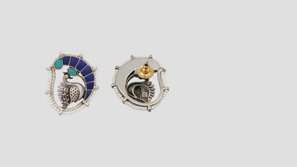 Sangeeta Boochra Signature Lapis Silver Earrings