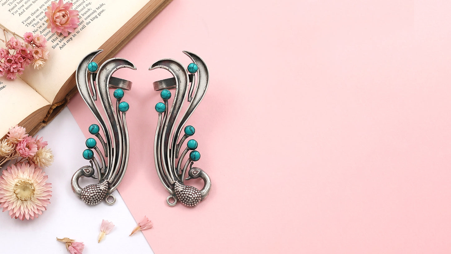 Sangeeta Boochra Turquoise Accent Silver Earrings