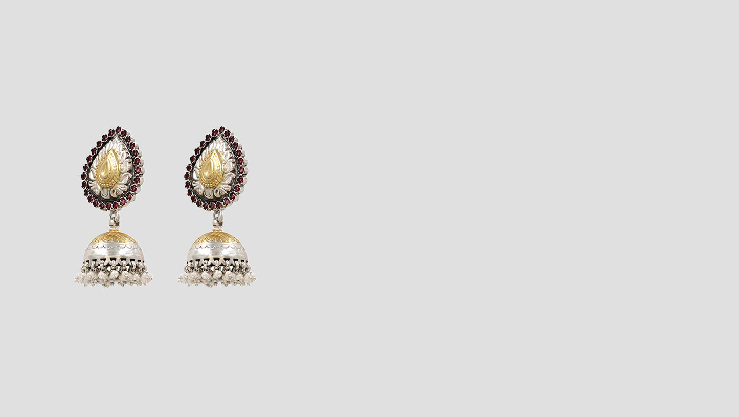Royal Heritage: Sangeeta Boochra Silver Jhumka Earrings