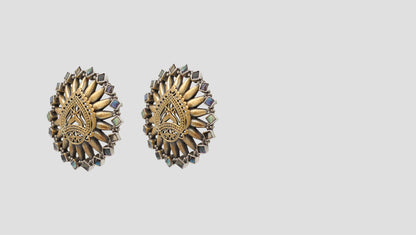 Luxe Shine: Sangeeta Boochra Gold-Plated Round Stud Earrings