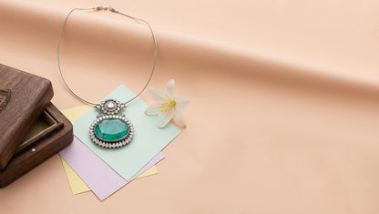 Sangeeta Boochra Heritage Moissanite Silver Pendant