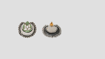 Sangeeta Boochra Handcrafted Kundan Floral Stud Earrings