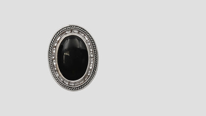 Sangeeta Boochra Midnight Onyx Silver Ring