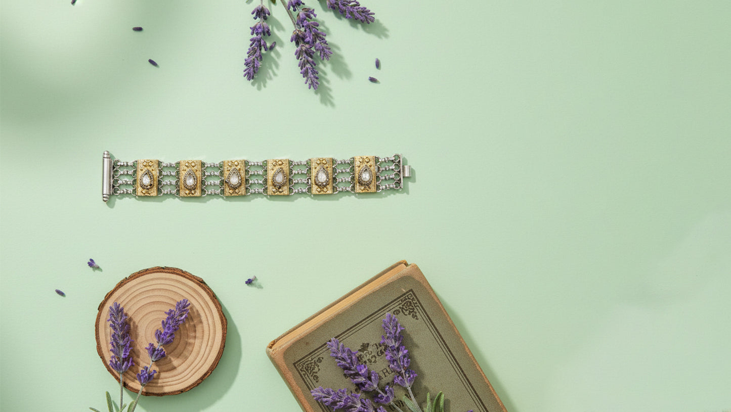 Sangeeta Boochra Antique Dual-Tone Silver Bracelet