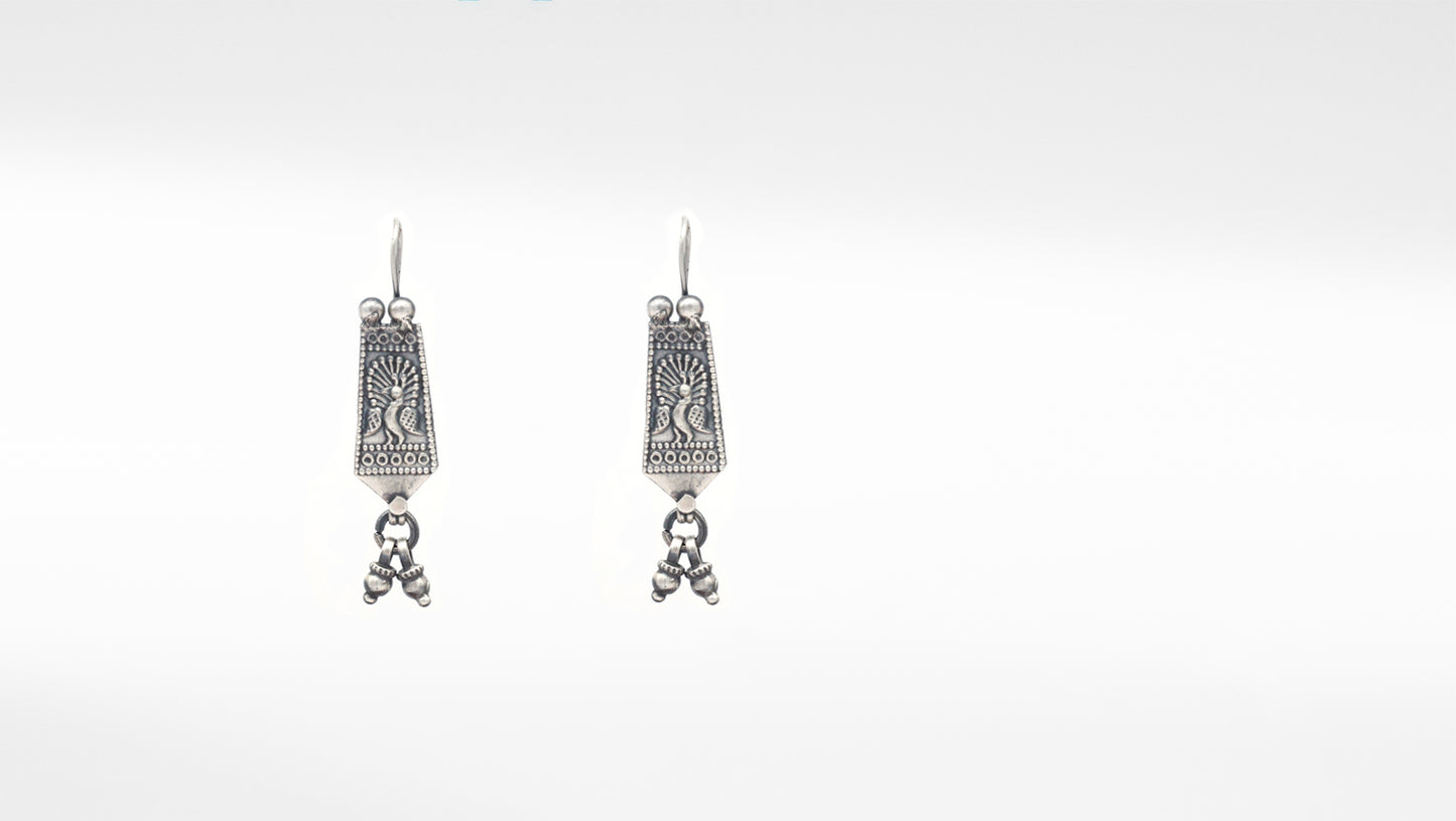 Spades Design Silver Earring