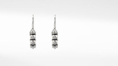 Antique pattern long dangle silver Earring