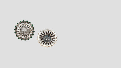 "Sophisticated Polish: Sangeeta Boochra Silver Handcrafted Studs "