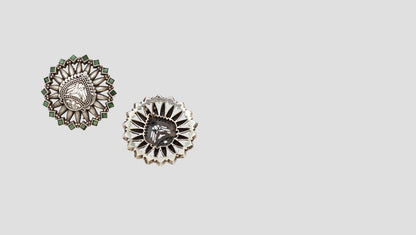 "Radiant Polish: Sangeeta Boochra Silver Handcrafted Studs "