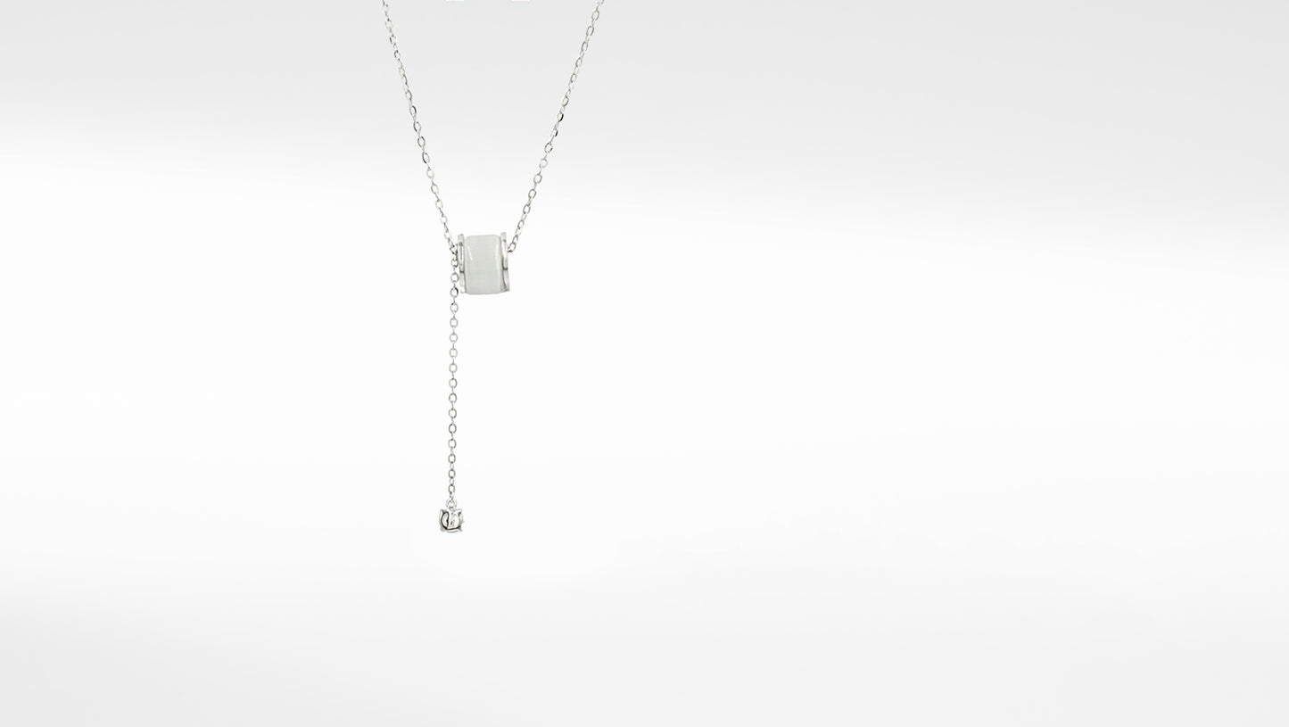 Silver-Plated CZ Pendant & Chain