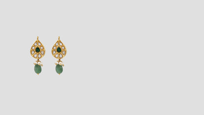 "Artisan Opulence: Sangeeta Boochra Gold-Plated Kundan Earrings "