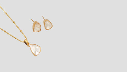 Gold Glow: Sangeeta Boochra Moissanite Pendant & Earrings