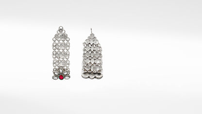 Silver Ariella Studded with Kundan Earring