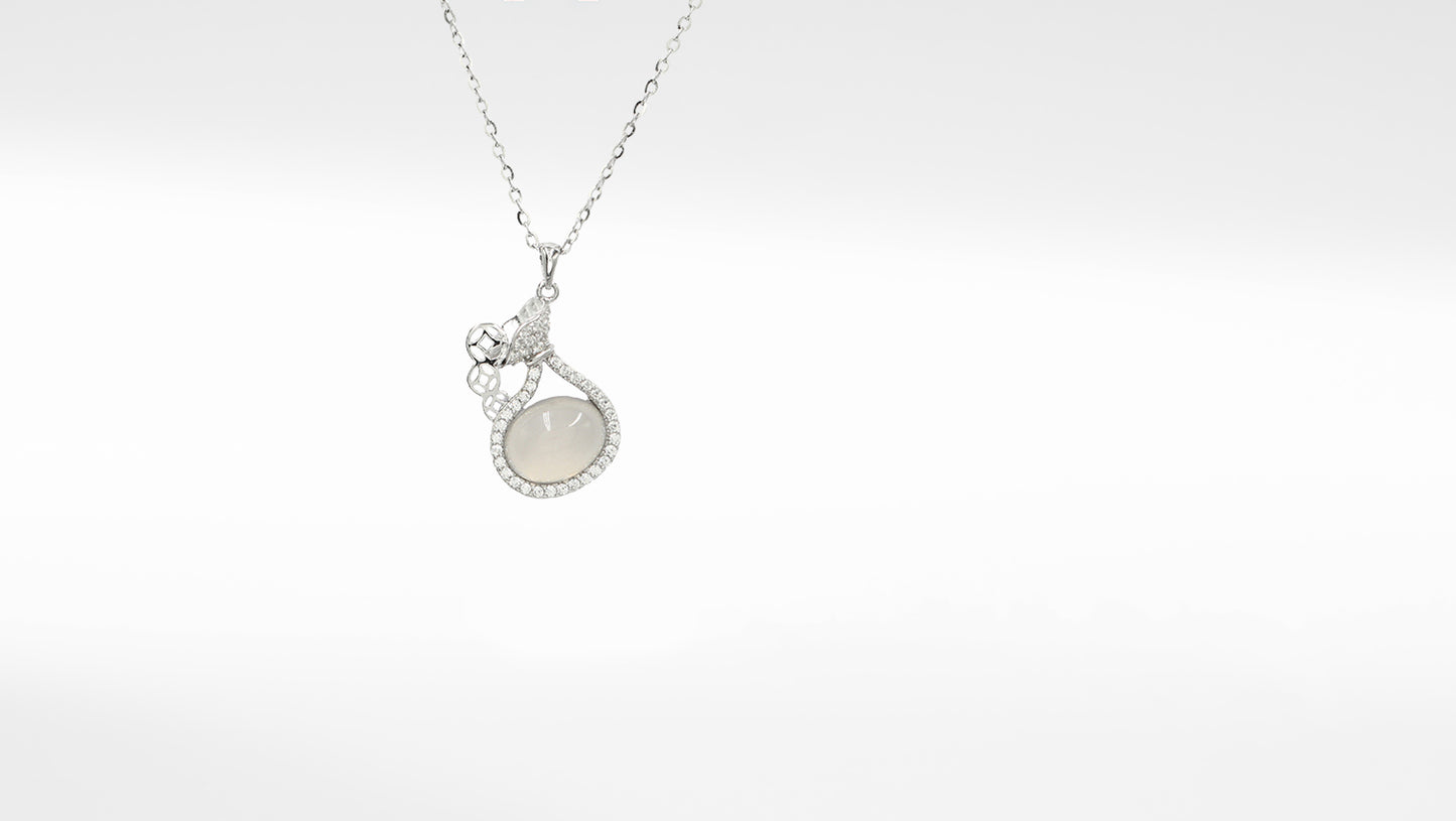 Silver-Plated CZ Pendant & Chain