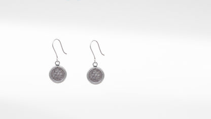 Round Handcrafted  Silver Dangle Earring